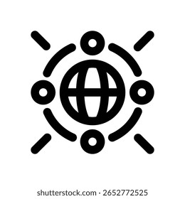 Icono de línea de red global. Icono de Vector limpio y minimalista para Sitios web, App móviles, presentaciones y logotipos. Totalmente escalable y personalizable para cualquier proyecto.