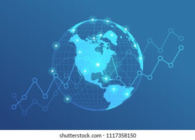 Global network lines connection. World map point with dots connection concept of global business background. vector