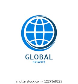 Global network logo. Connection minimal design. Vector illustration