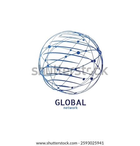 Global network logo. Connection minimal design. Vector illustration