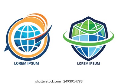 Global network logo. Customizable ISP logo vector. High-quality for print and digital.