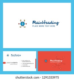 Global network Logo design with Tagline & Front and Back Busienss Card Template. Vector Creative Design