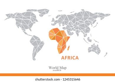 Global network mesh. Africa. Earth map. Vector illustration.