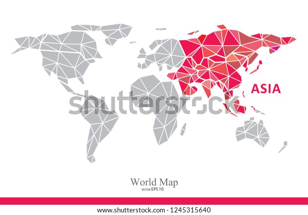グローバルネットワークメッシュ アジア 地図 ベクターイラスト のベクター画像素材 ロイヤリティフリー 1245315640