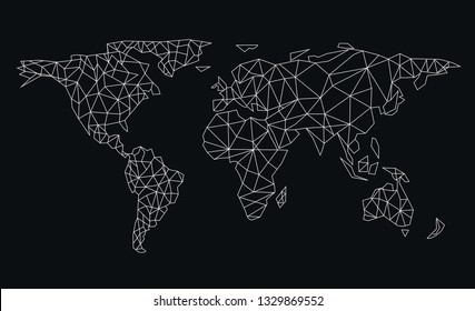 Globales Netzwerk-Netz. Hintergrund der sozialen Kommunikation. Erdplan. Vektorillustration.