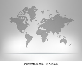 Global network mesh. Social communications background. Earth map. Vector illustration.