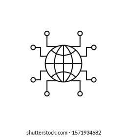 global network - minimal line web icon. simple vector illustration. concept for infographic, website or app.