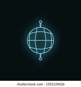 Global, network, neon, icon. Web Development Vector Icon. Element of simple symbol for websites, web design, mobile app, infographics. Line symbol for website design