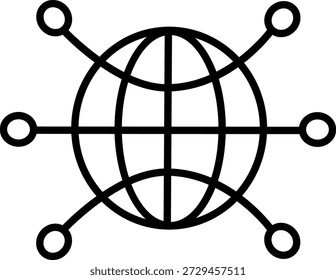 Icono de conexión de nodos de red global