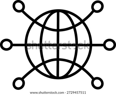 Global network nodes connection icon