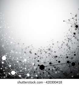 Global Network On Gray Background - Vector Illustration, Graphic Design Useful For Your Design
