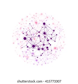 Global Network On White Background - Vector Illustration, Graphic Design Useful For Your Design