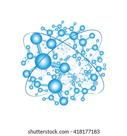 Global Network On White Background - Vector Illustration, Graphic Design. Point And Curve Constructed The Sphere  