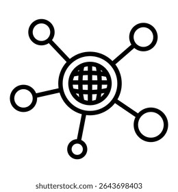 Global network outline icon. Simple vector icon design in outline style. Editable vector format