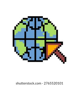 Global Network Pixel Art Icon