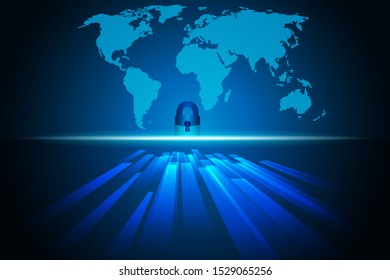 Global network security, World map. Vector illustration Technology
background eps 10 Vector