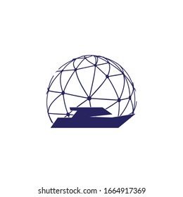 global network ship logo concept