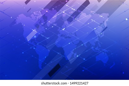 Global network technology. Abstract map illustration. Graphic concept for your design.