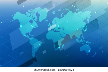 Global network technology. Abstract map illustration. Graphic concept for your design.