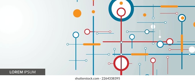 Global network technology concept. Network nodes plexus background. Circle nodes and line elements. Data blockchain vector