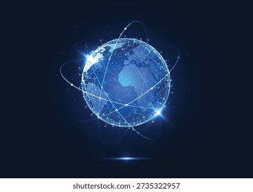 Global network technology connection. World map point and line composition concept of global business. Vector Illustration