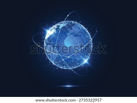 Global network technology connection. World map point and line composition concept of global business. Vector Illustration