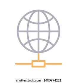 global network vector color line icon