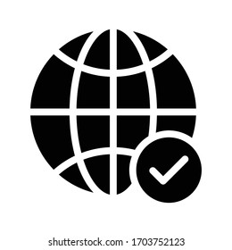 global network vector glyph flat icon 