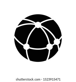 Global network vector graphics icon in black color