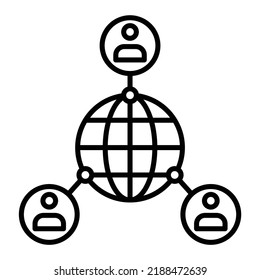 Icono de vector de red global. Se puede usar para imprimir, móviles y aplicaciones web.