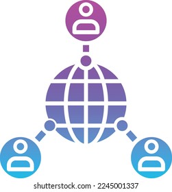Icono de vector de red global. Se puede usar para imprimir, móviles y aplicaciones web.