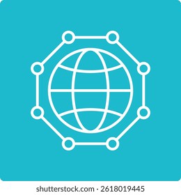 Ícone de vetor de Rede Global. Pode ser usado para impressão, aplicativos móveis e da Web.