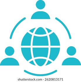 Vektorsymbol für das globale Netzwerk. Kann für Druck-, Mobil- und Web-Anwendungen verwendet werden.