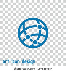 global network vector icon on an abstract background