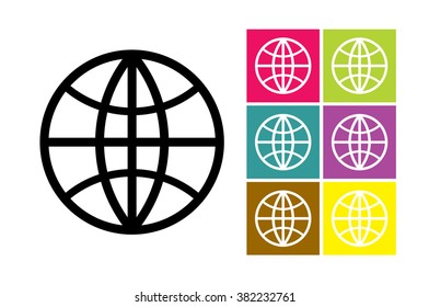  Global network vector icon or social network symbol