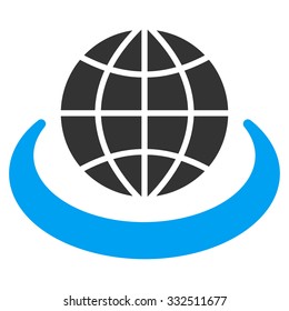Global Network vector icon. Style is flat symbol, rounded angles, white background.