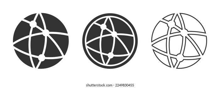 Global network vector icons set. Stock vector