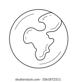 Global network vector line icon isolated on white background. Global network line icon for infographic, website or app.