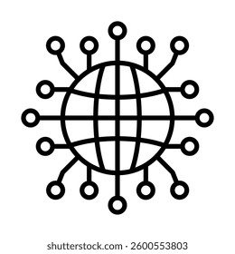 Global Network Vector Line Icon Design