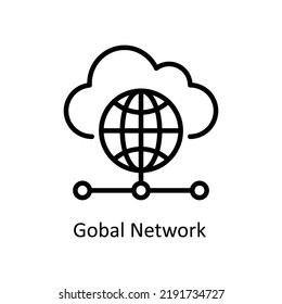Global Network  vector Outline Icon Design illustration on White background. EPS 10 File