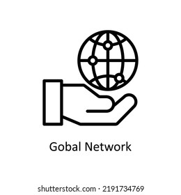 global Network vector Outline Icon Design illustration on White background. EPS 10 File