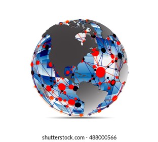 Global network vector.Technology koncept. Social media illustration.Design elements concept. Earth symbol of worldwide internet.Wifi World Icon. 