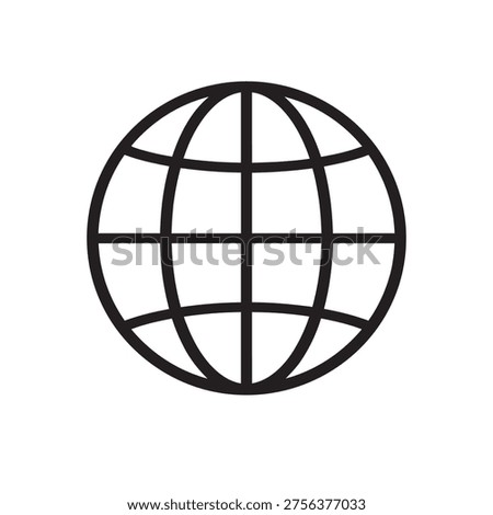 Global network world globe grid icon for internet and international business