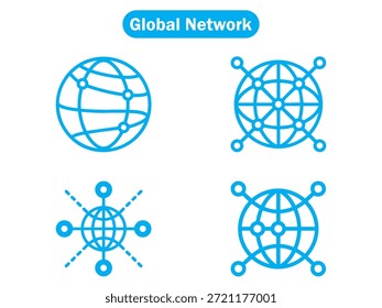 rede global e sistema de comunicação digital mundial ícone do vetor