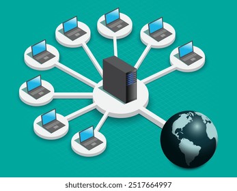 Global networking concept. Wide Area Network.