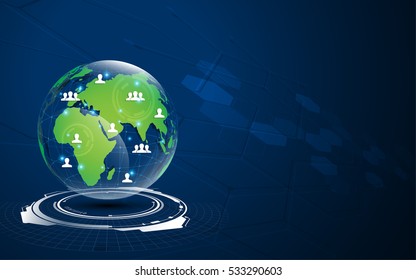 global networking connection technology concept background