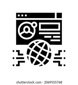 global networking glyph icon vector. global networking sign. isolated contour symbol black illustration