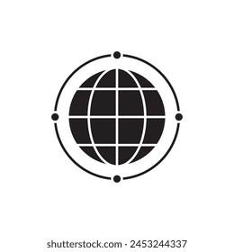 Global networking icon design, isolated on white background, vector illustration