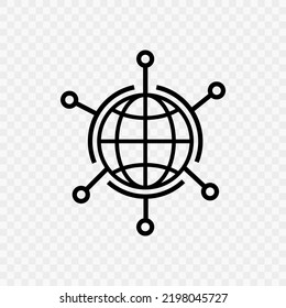 Global networking icon. Digital technology social network global connect simple business logo. Vector illustration.