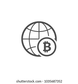 Global Networking Icon. Modern computer network technology sign. Digital graphic symbol. Concept design elements.